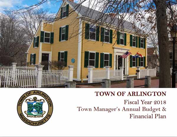 Cover of FY18 Town Manager Budget and Financial Plan