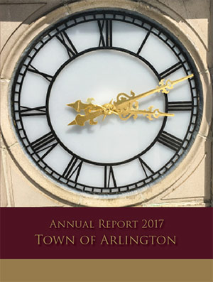 2017 Annual Report Cover Clock from Town Hall Cupola