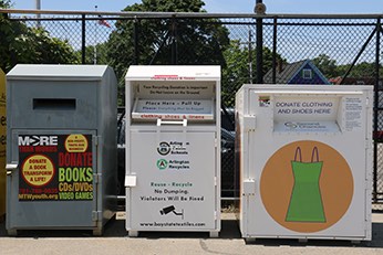 textile recycling containers at DPW