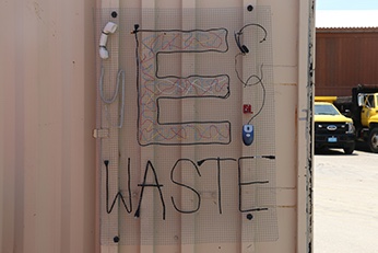 E-waste sign at DPW