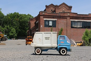 Toy trash truck at DPW