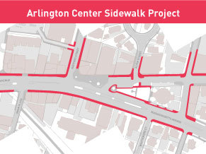 Arlington Center Sidewalk Project Map Thumbnail