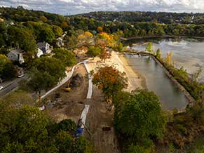 Arial shot of Arlington Reservoir Construction area