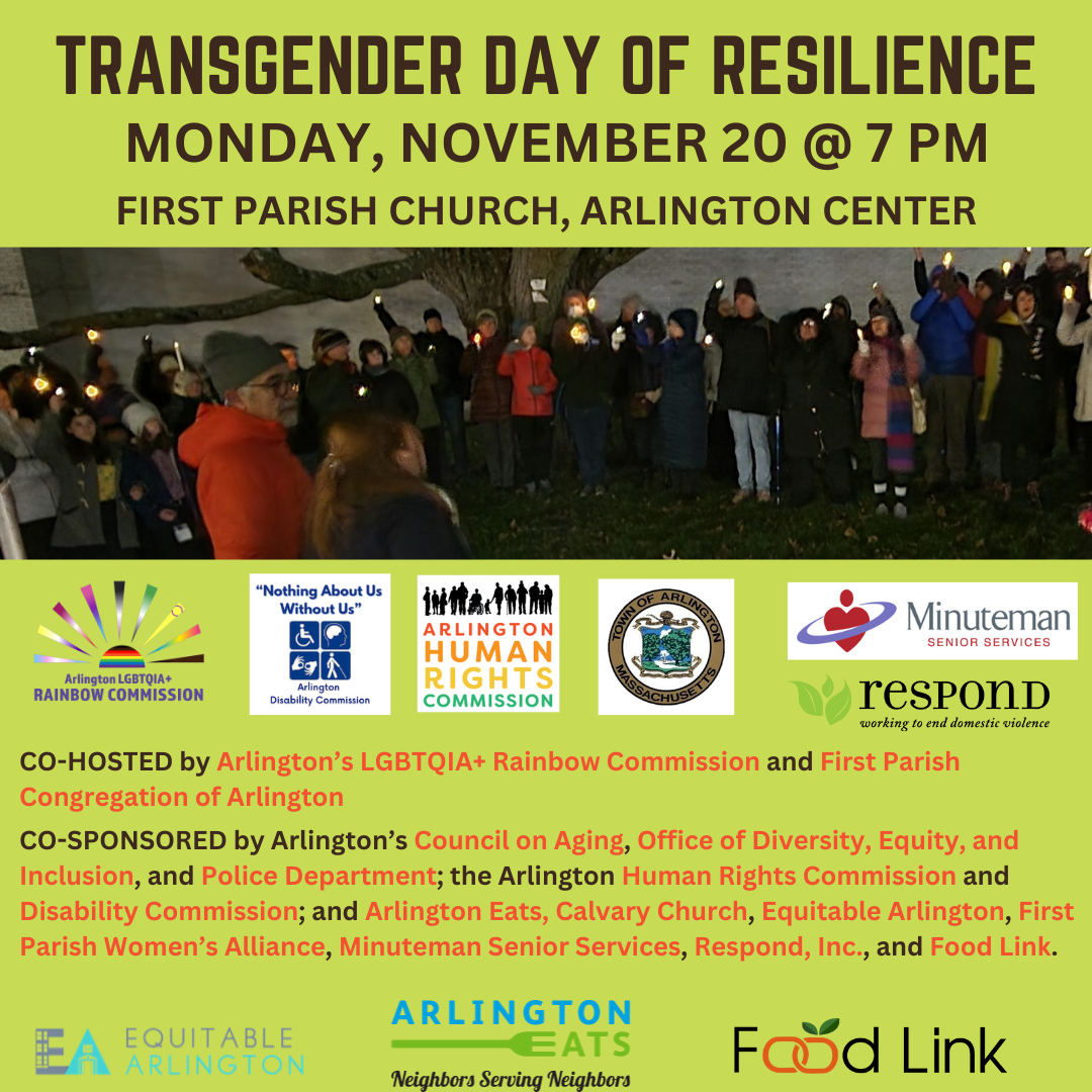 Event flyer for transgender day of resilience